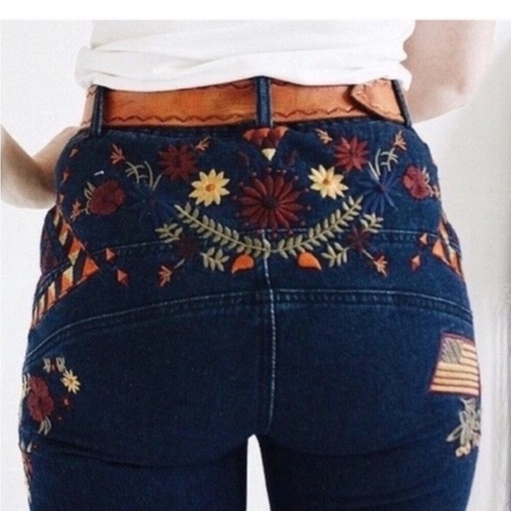 Spell And The Gypsy Collective X Free People Wanderlust Embroidered Jeans NWT - Picture 3 of 14